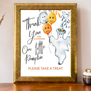 Merci Halloween Baby shower Favoriser Poster