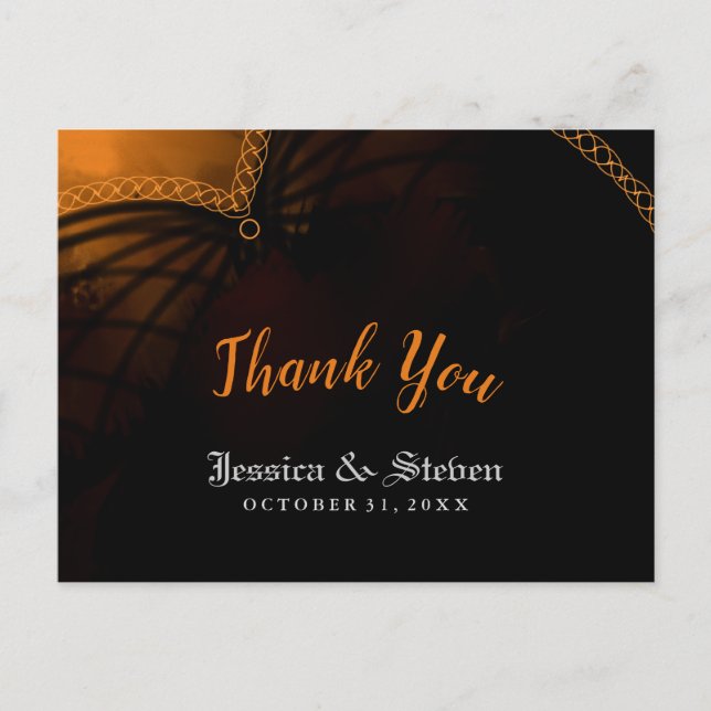 Merci Halloween Gothique Mariage carte postale (Devant)