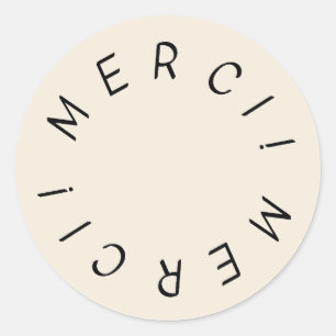 Merci! Hand Drawn Simple Design Thank You Sticker