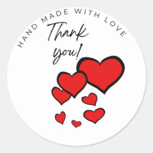 Merci Housse faite avec amour coeur rouge Sticker