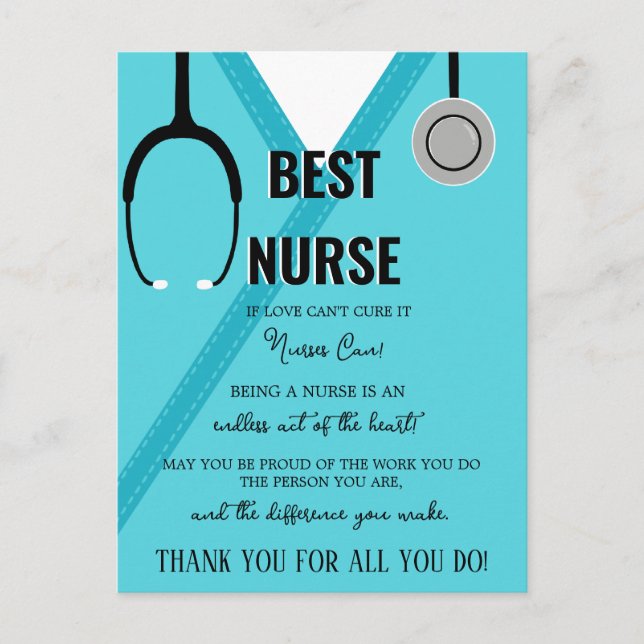 Merci infirmière et carte de médecin (Devant)