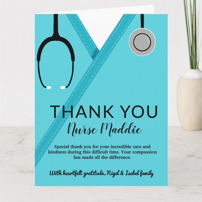 Merci infirmière et carte de médecin (Devant)