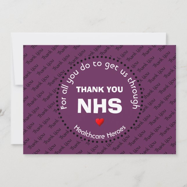 Merci Infirmières NHS Héros de la santé GRAPE (Devant)