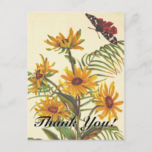 "Merci !" + Insecte, Carte postale Fleurs
