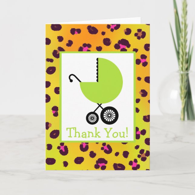 Merci Leopard & Green Carriage Baby shower (Devant)
