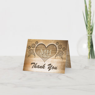 merci les cartes de mariage en bois rustique