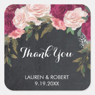 merci les stickers burgundy rose floral