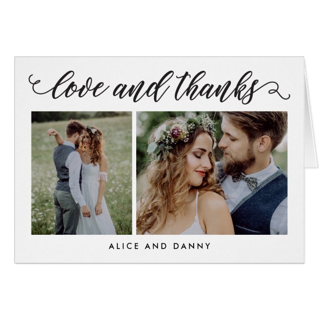 Merci Love Carte de remerciements Mariage (Devant Horizontal)