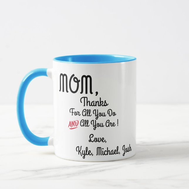 Merci Maman Mug - Custom Mother’s Day Gift (Gauche)