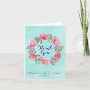Merci Mariage  à aquarelle florale