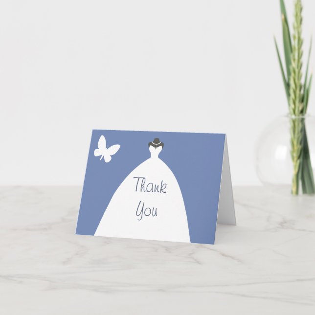 Merci mariage avec papillon blanc (Devant)