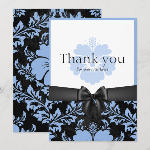 Merci mariage bleu floral invitation