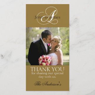 Merci mariage Bride Groom Carte photo