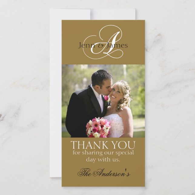 Merci mariage Bride Groom Carte photo (Devant)