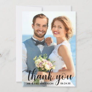 Merci mariage Bride Groom Carte photo B