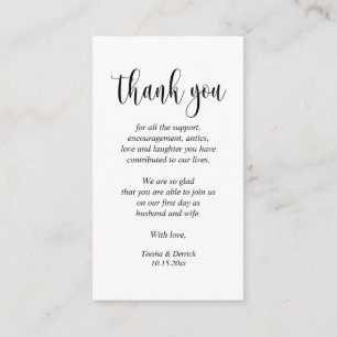 Merci mariage, Carte de boîtier de script moderne