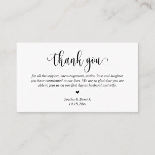 Merci mariage, Carte de boîtier de script moderne