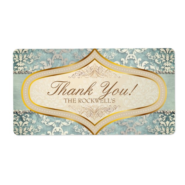 Merci Mariage damassé Sage Green Glimmer (Devant)