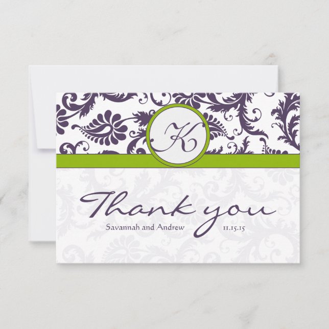 Merci Mariage damassé vert violet violet Ultra vio (Devant)