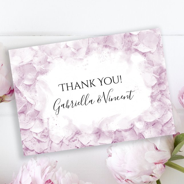 Merci Mariage d'aquarelle rose pâle Hydrangea (Créateur téléchargé)