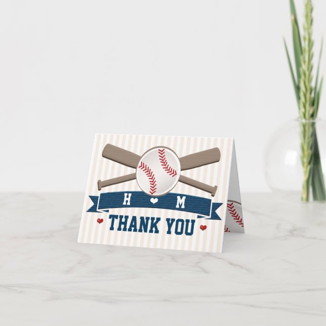 MERCI MARIAGE DE BASEBALL MONOGRAMMMÉ (Devant)