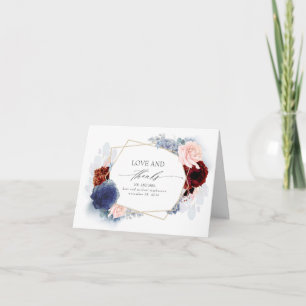 Merci Mariage de fleurs Bourgogne bleues et bleues