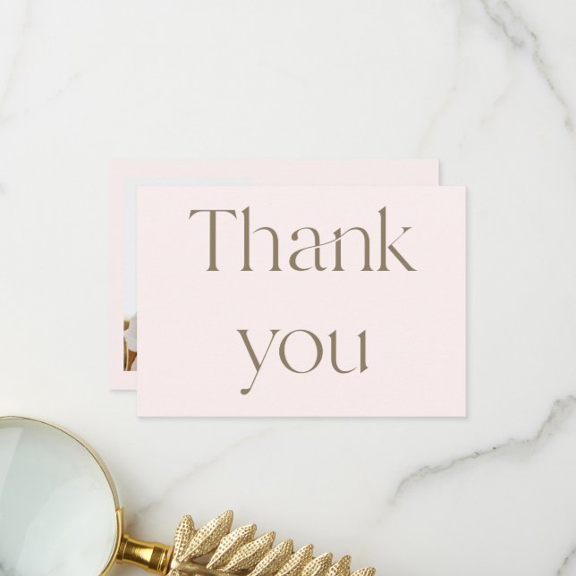 Merci Mariage de photo Blush contemporain (Devant/Arrière en situation)