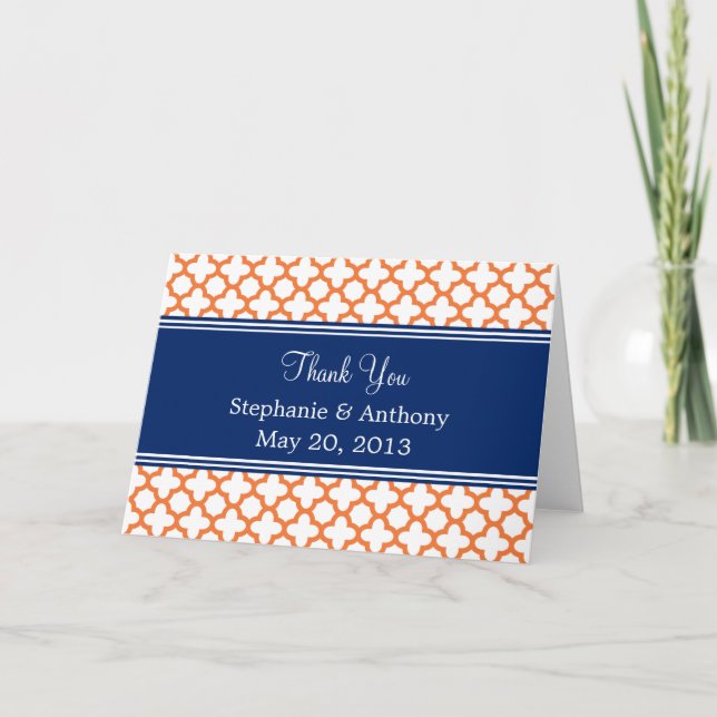 Merci Mariage de Quatrefoil Bleu Orange (Devant)