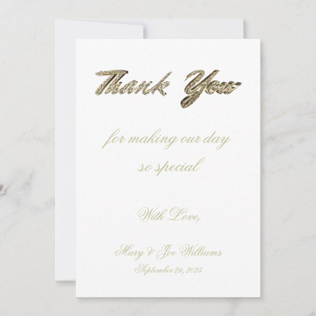 Merci mariage Elégante Typographie de l'or ivoire (Devant)