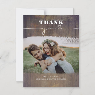 Merci Mariage en bois rustique