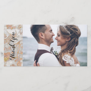 Merci Mariage en marbre d'or moderne Faux Rose