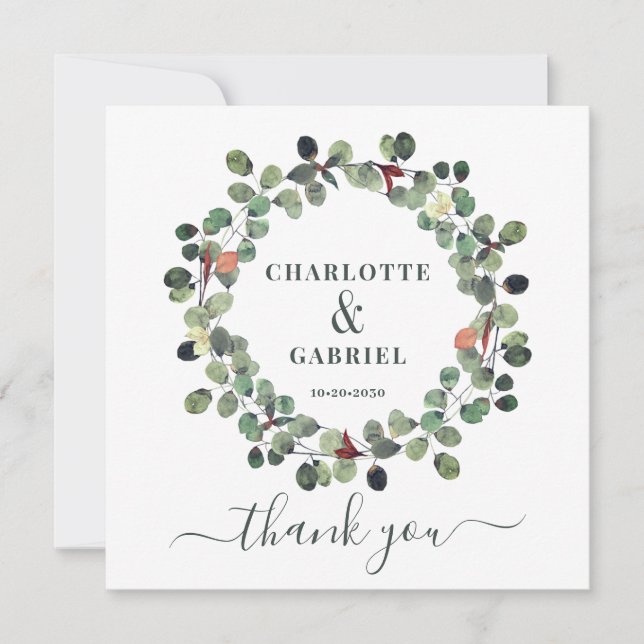 Merci mariage Eucalyptus Vert (Devant)