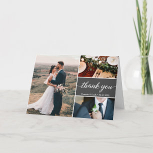 Merci Mariage gris Mod Carte photos personnalisées
