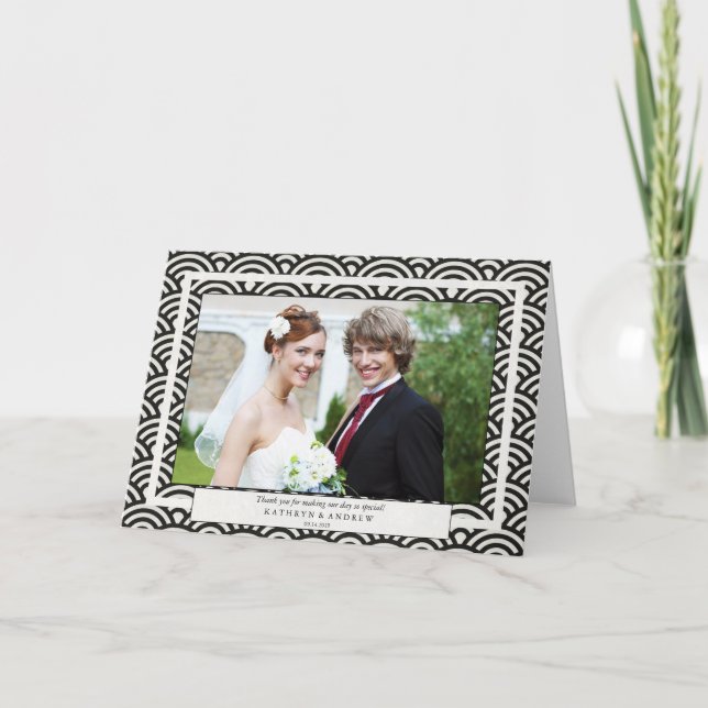 Merci Mariage japonais Seigaiha/texte personnalisé (Devant)