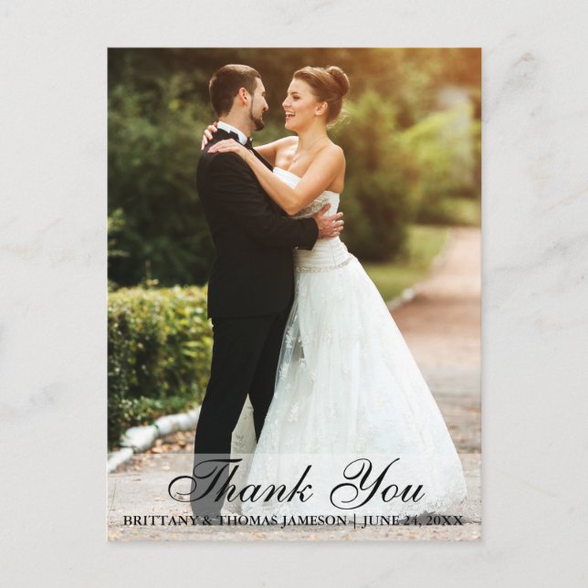 Merci mariage Mariée et Pièce Photo Carte postale  (Devant)