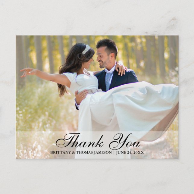 Merci mariage Mariée & Groom Photo Carte Postale S (Devant)