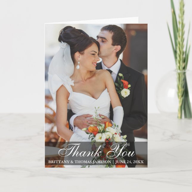 Merci mariage Mariée & Pièce Photo Fold Card Sc (Devant)