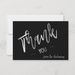 Merci Mariage minimaliste moderne en argent noir