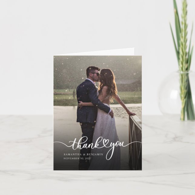 Merci Mariage moderne à lettres mains (Devant)