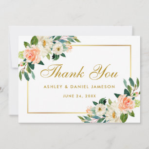 Merci Mariage or floral coral