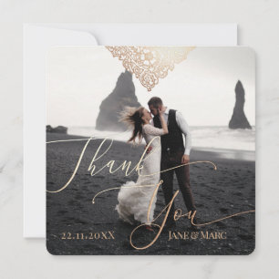 Merci Mariage personnalisé carré grand Carte photo