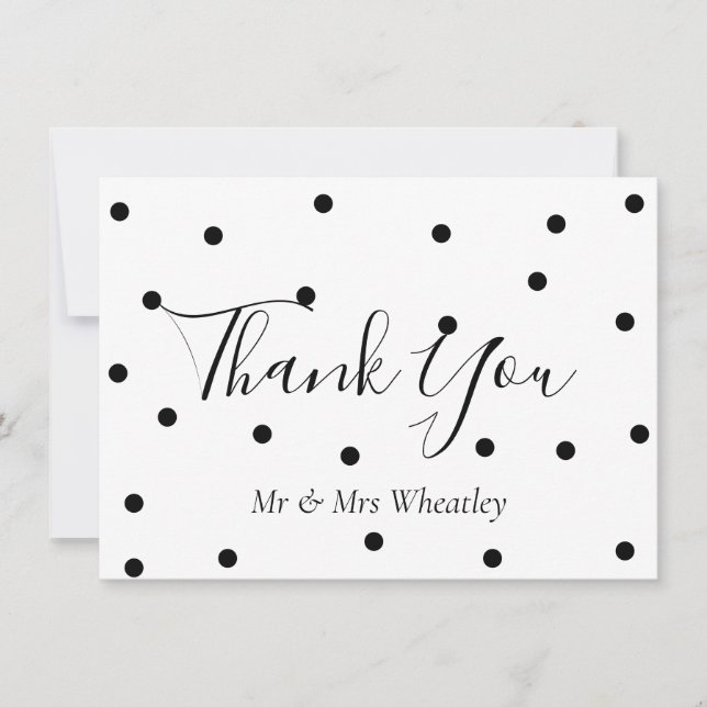 Merci Mariage Pois noir et blanc (Devant)