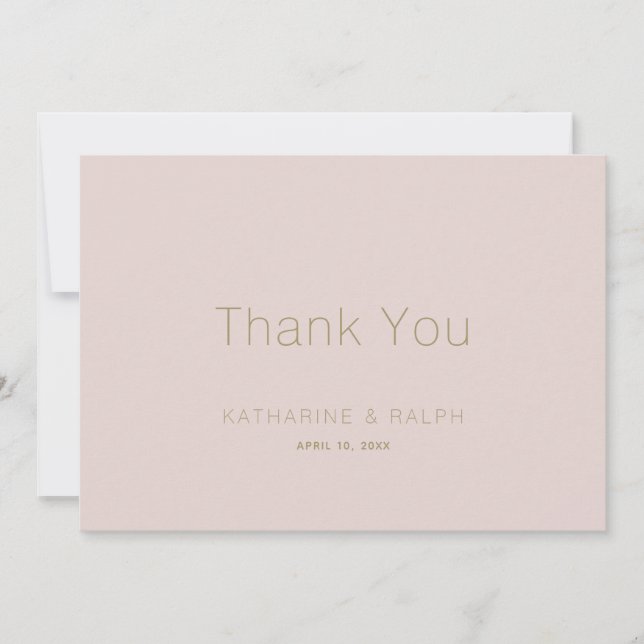 Merci Mariage rose-beige minimaliste (Devant)