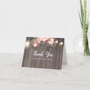 Merci Mariage rose Floral Rustique