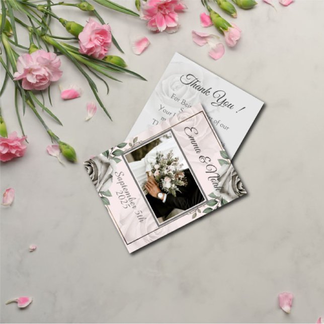 Merci Mariage Rustique de Rose Blanche Modèle phot (Créateur téléchargé)