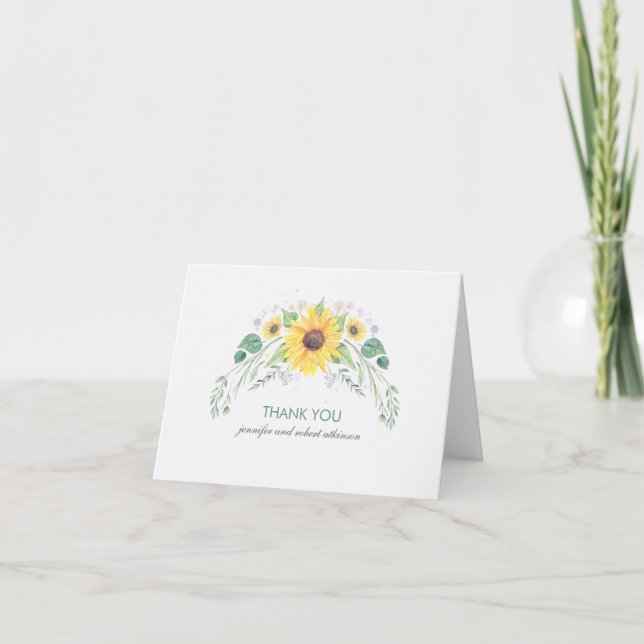 Merci Mariage rustique de tournesols (Devant)