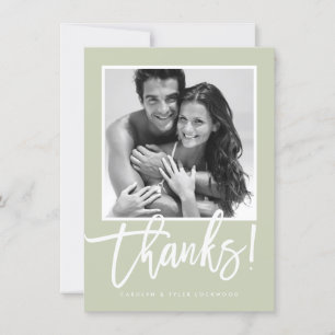 MERCI MARIAGE simple calligraphie vert sauge