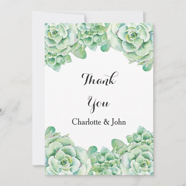 Merci mariage succulent aquarelle (Devant)