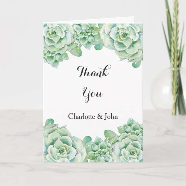 Merci mariage succulent aquarelle (Devant)