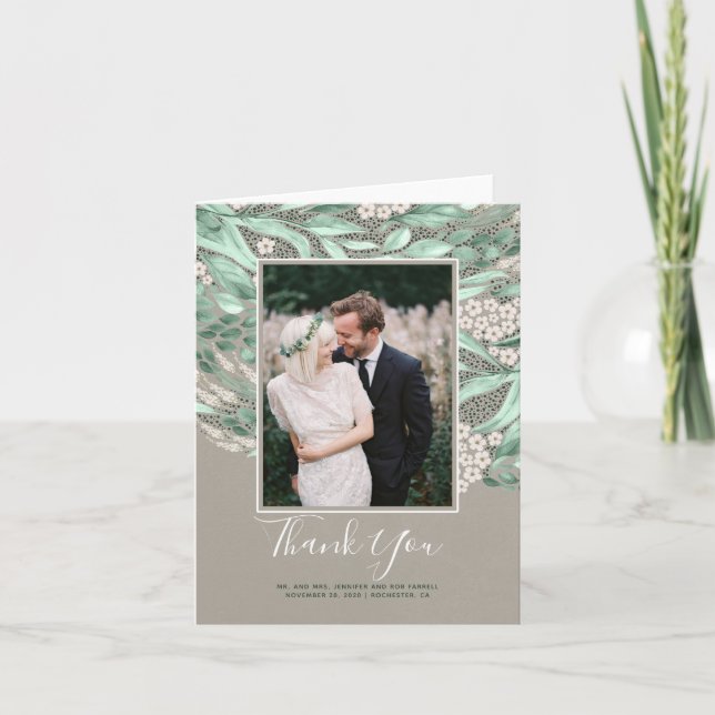 Merci Mariage verdoyant Photo (Devant)